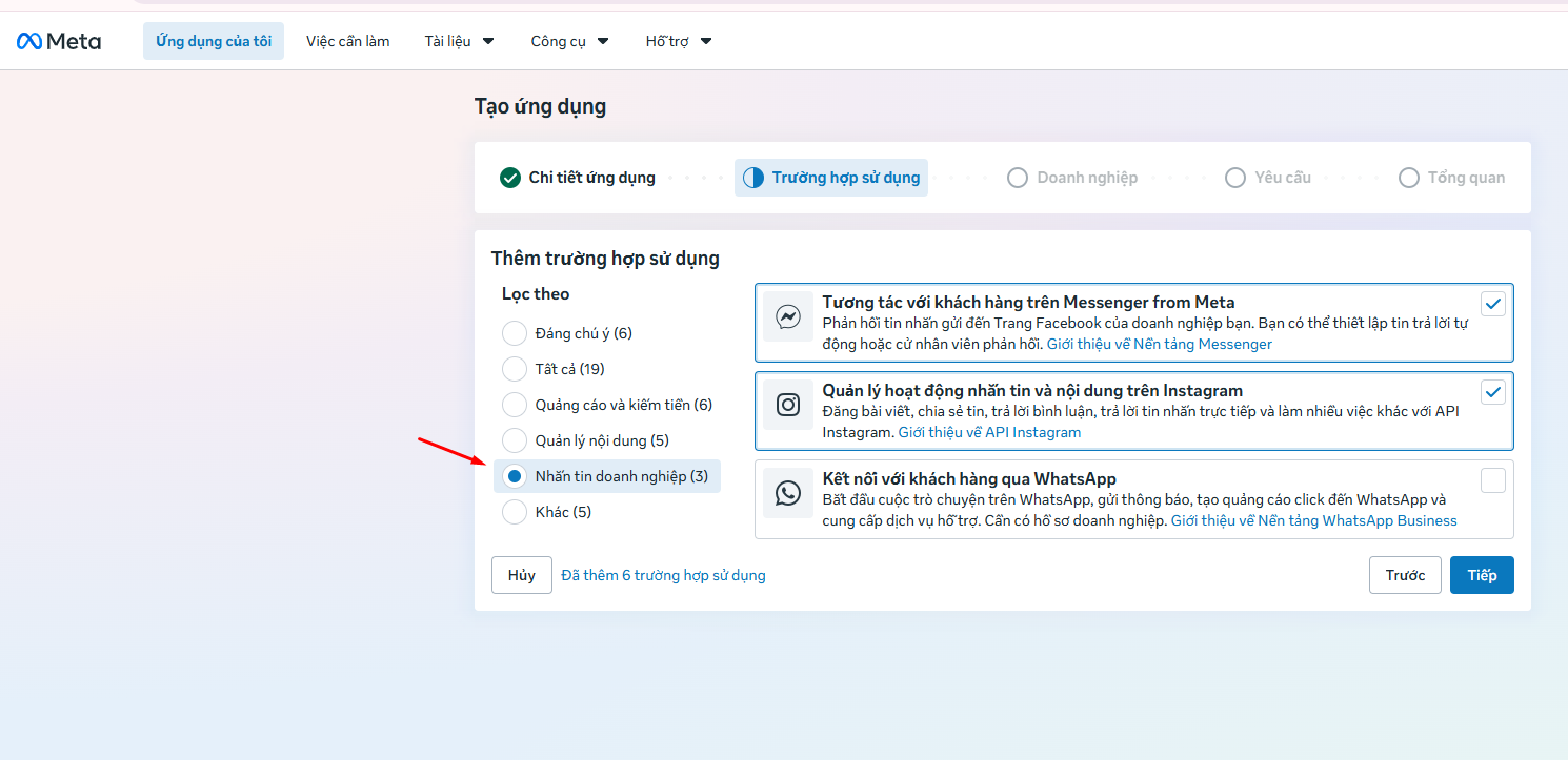 Use case nhóm Nhắn tin doanh nghiệp