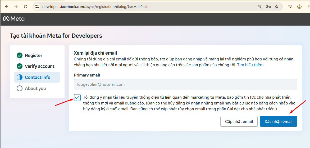 Xác nhận địa chỉ email