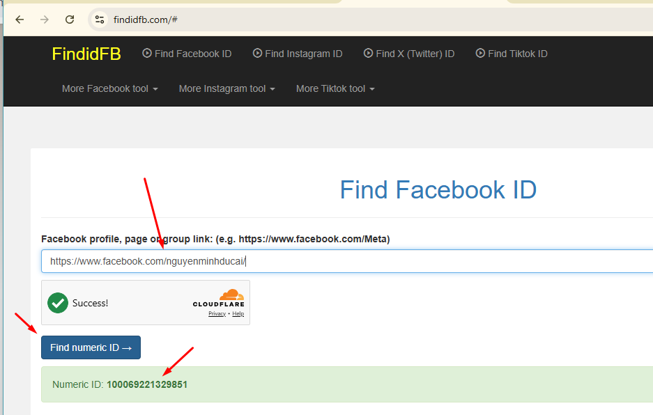 findidfb.com - Find numeric ID